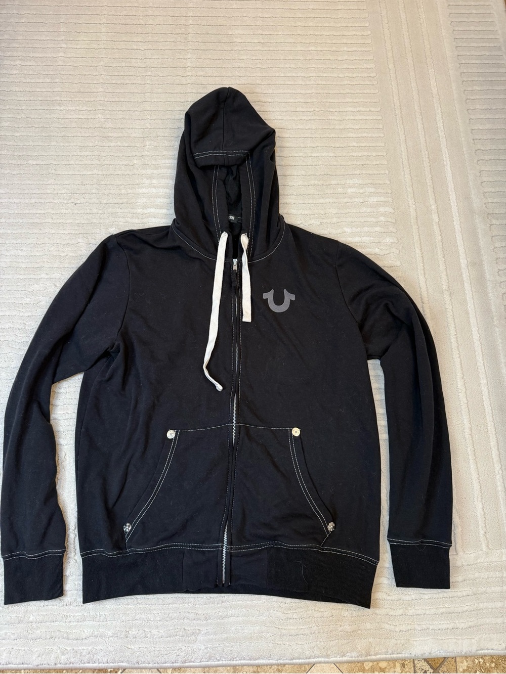 True Religion Buddha World Tour Full Zip Hoodie Men’s XL black y2k sweatshirt - Picture 3 of 5